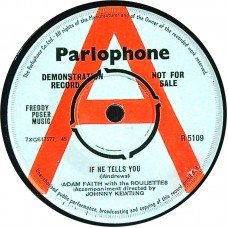 ADAM FAITH with THE ROULETTES If He Tells You / Talk To Me (Parlophone R 5109) UK 1964 DEMO 45 (Pop)